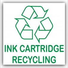 1 x Ink Cartridge Recycling Bin Adhesive Sticker-Recycle Logo Sign ...